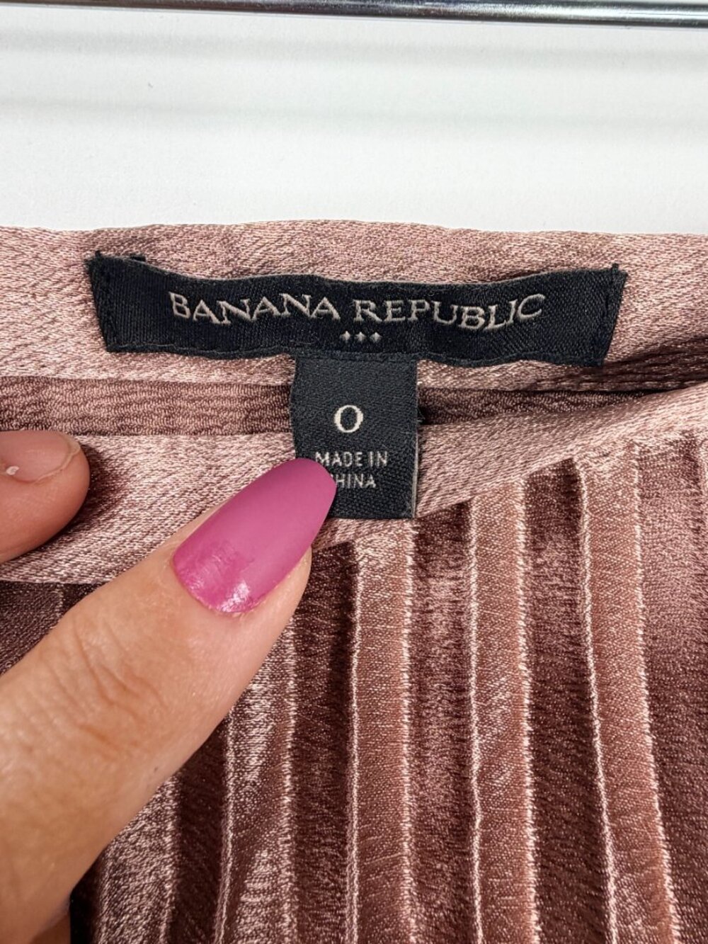 2/$30 Banana Republic Satin Sheen Pleated Midi Skirt Rose Pink 0 #A2452 - Picture 7 of 10